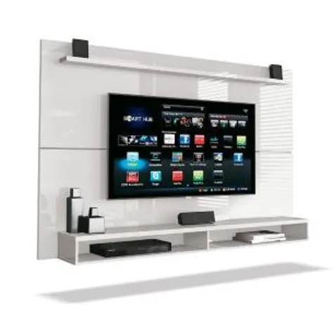 Painel Para TV Até 65 Polegadas Com Prateleira 1,80m Max Branco