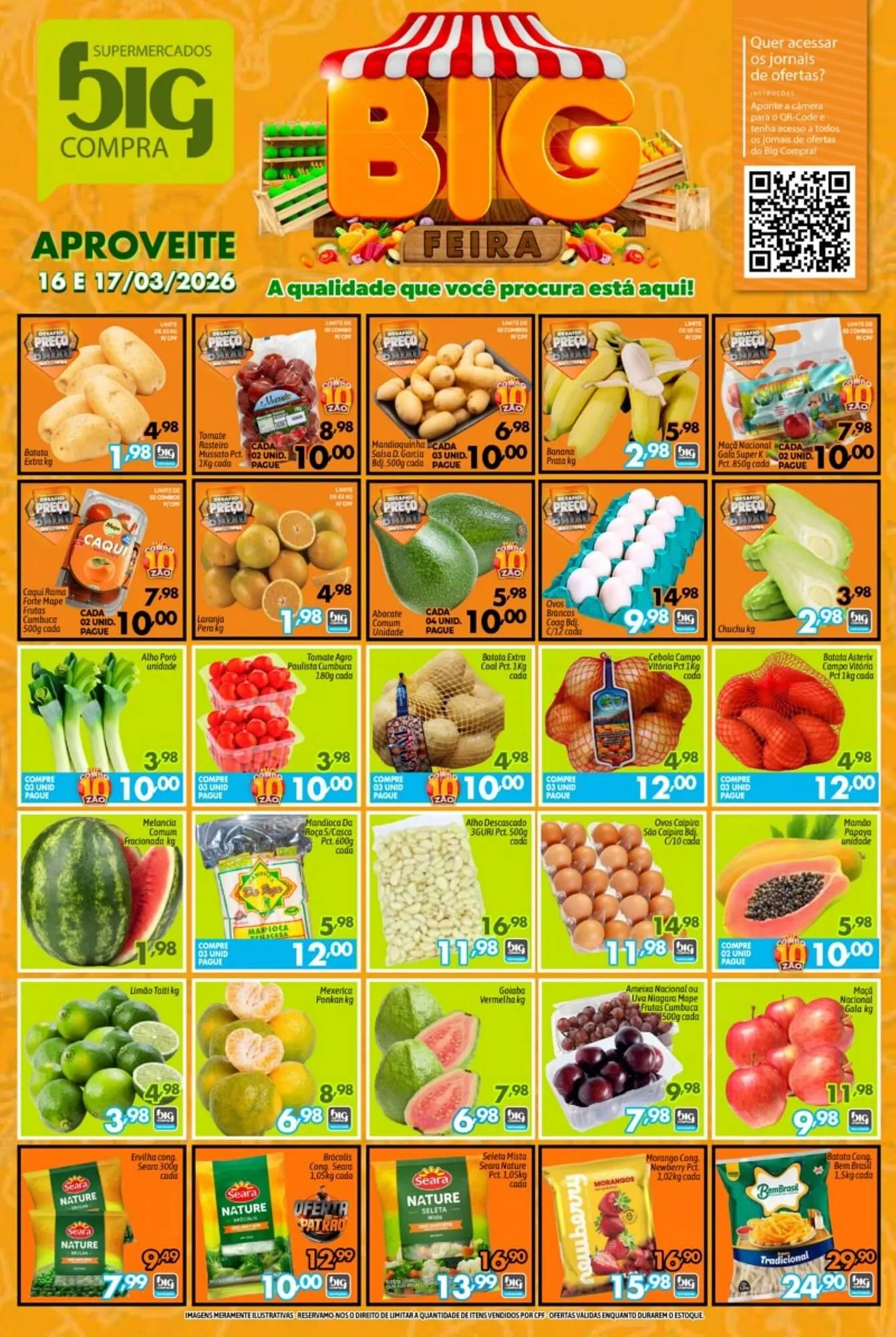 Encarte de Catálogo Supermercados Big Compra 16 de março até 17 de março 2026 - Pagina 1