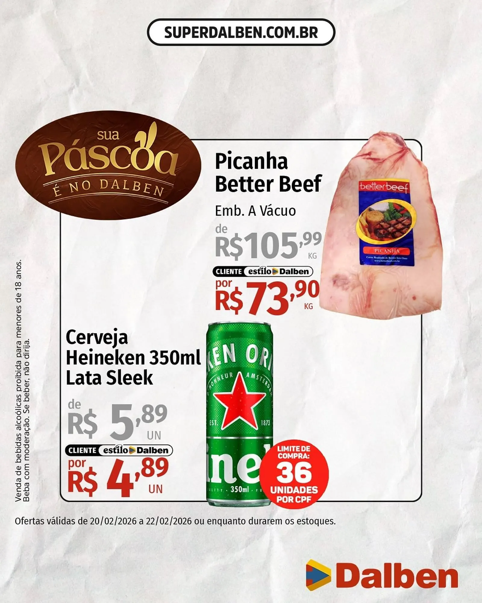 Encarte de Catálogo Supermercado Dalben 20 de fevereiro até 22 de fevereiro 2026 - Pagina 1