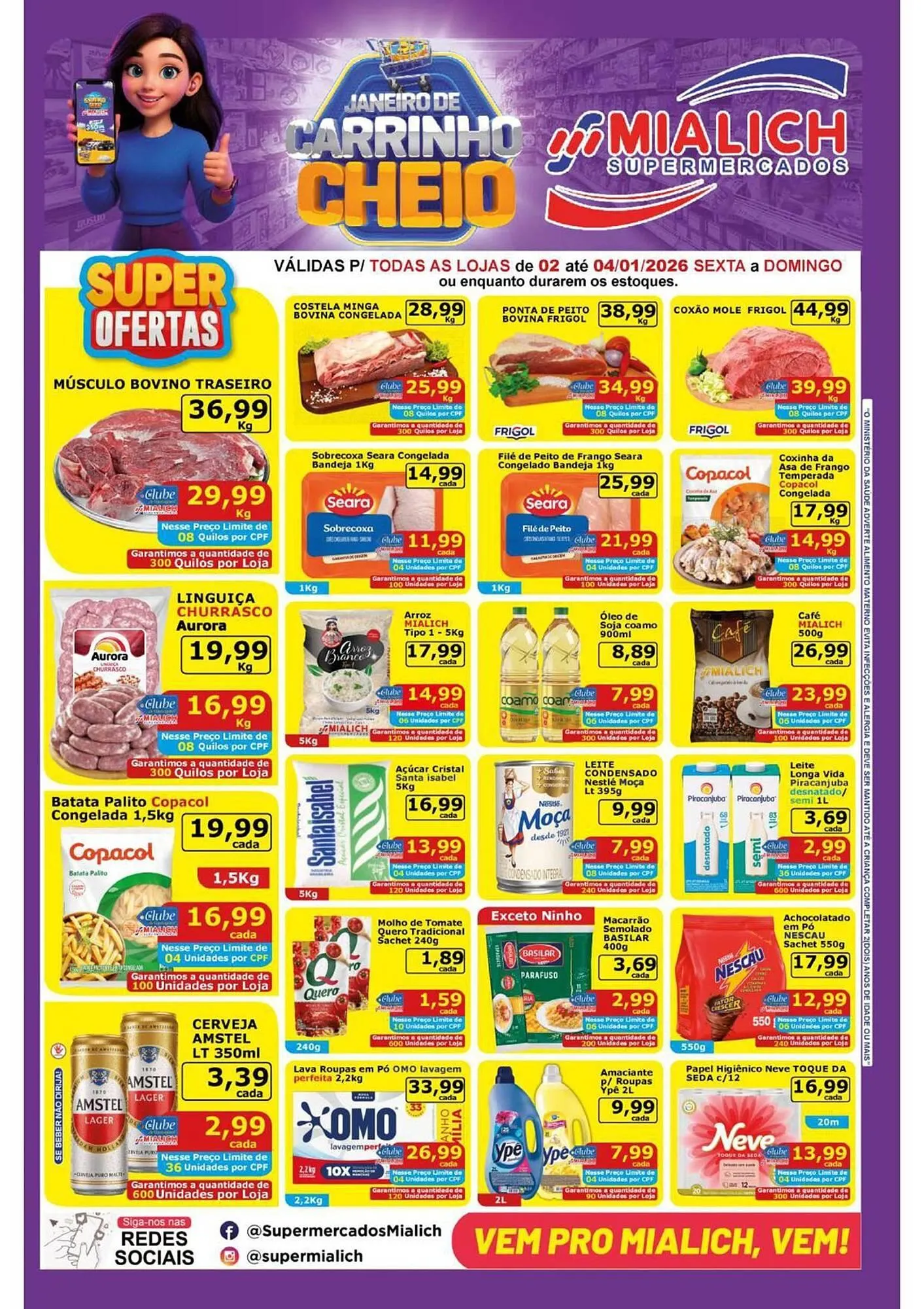 Encarte de Catálogo Mialich Supermercados 5 de janeiro até 7 de janeiro 2026 - Pagina 1