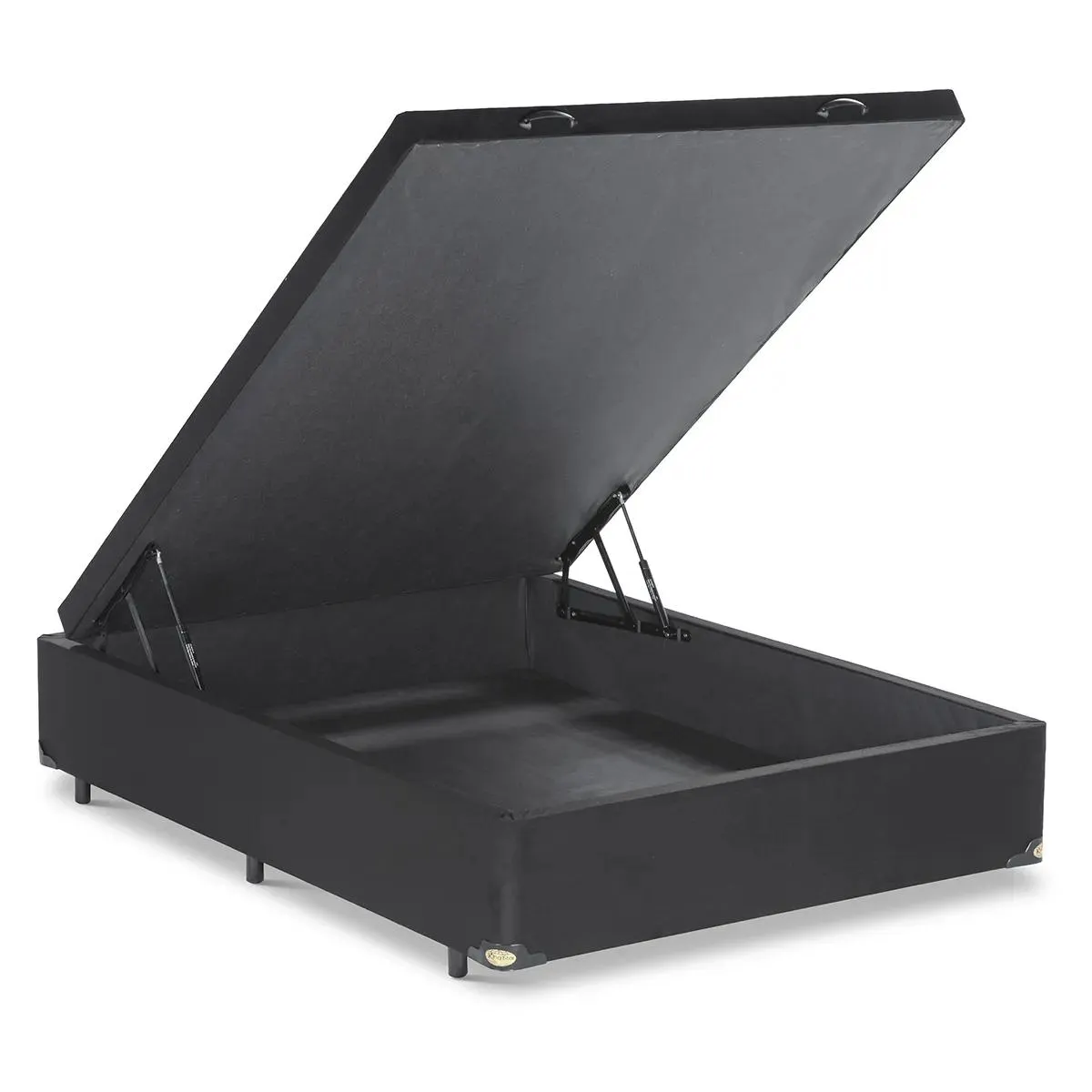 Base Cama Box Com Baú Abertura Frontal Suede Preto