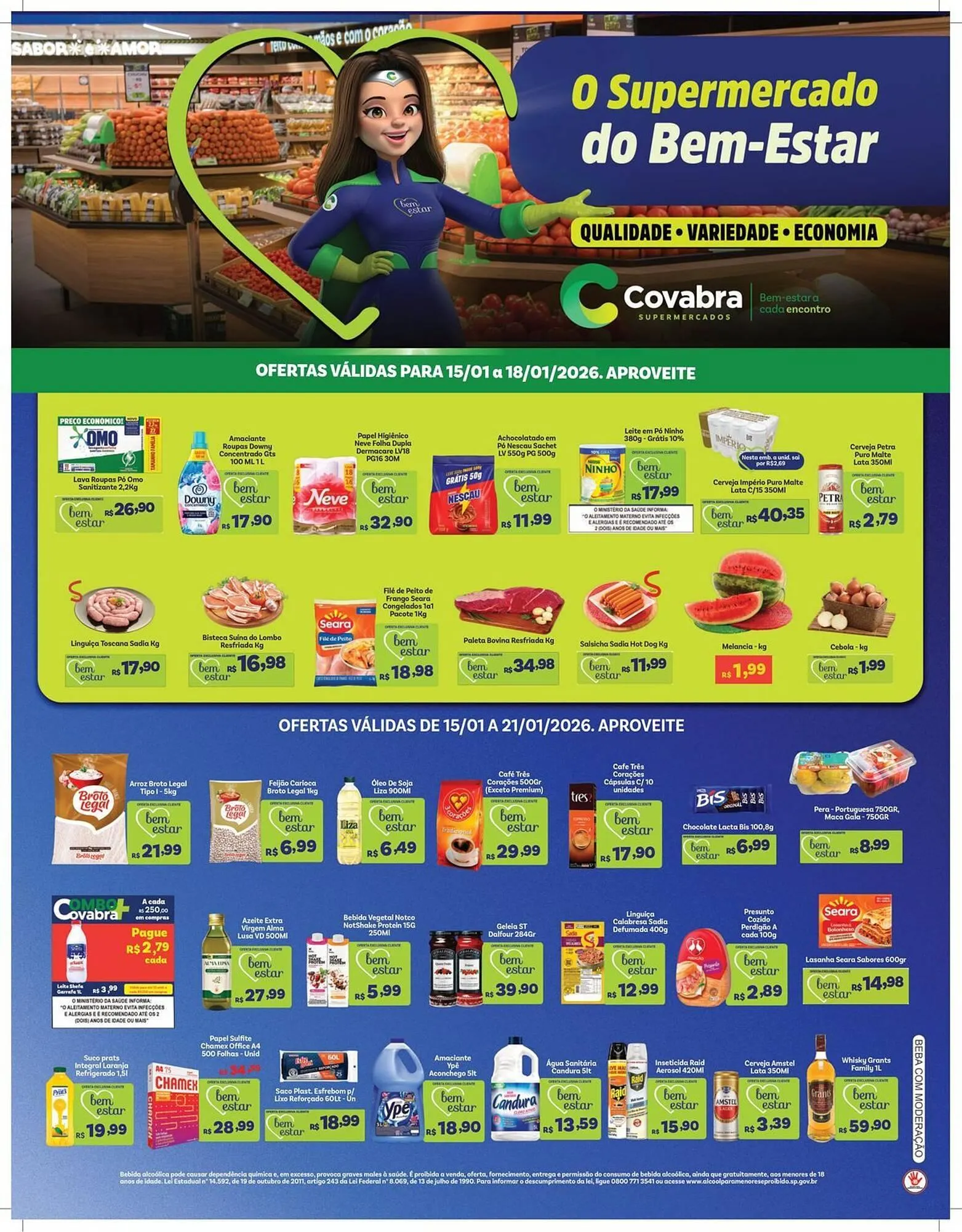 Encarte de Catálogo Covabra Supermercados 15 de janeiro até 21 de janeiro 2026 - Pagina 1
