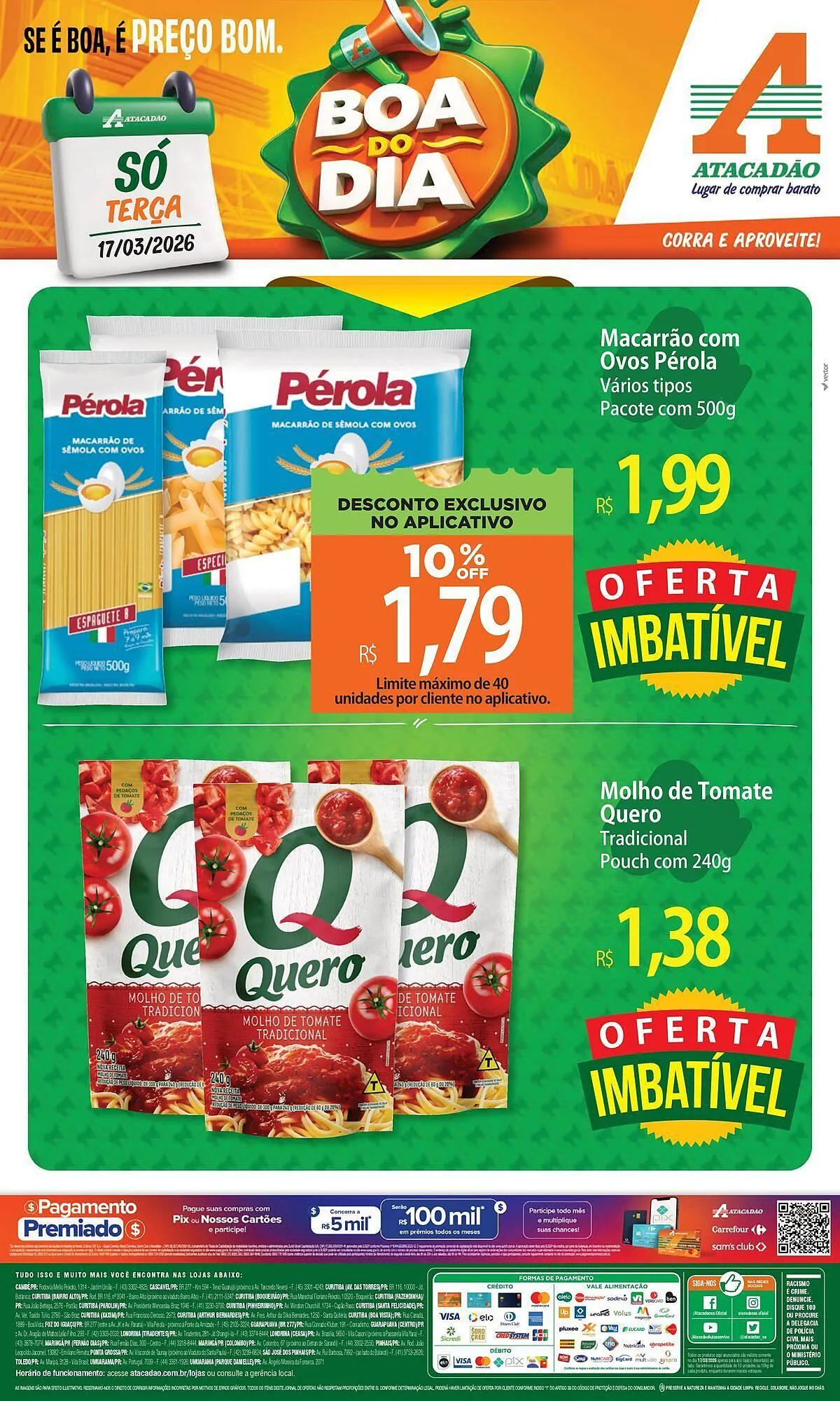 Encarte de Folheto Atacadão 17 de março até 17 de março 2026 - Pagina 1