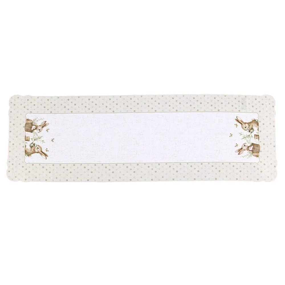 Trilho De Mesa Páscoa 40X120 Cm Havan Casa - Coelho Jardim Bege