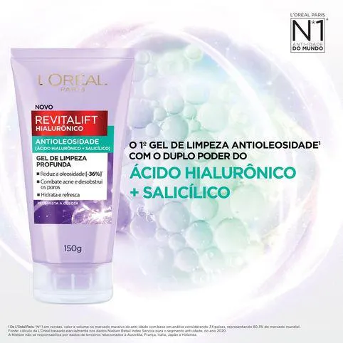 Gel de Limpeza Revitalift Hialurônico Antioleosidade 150g