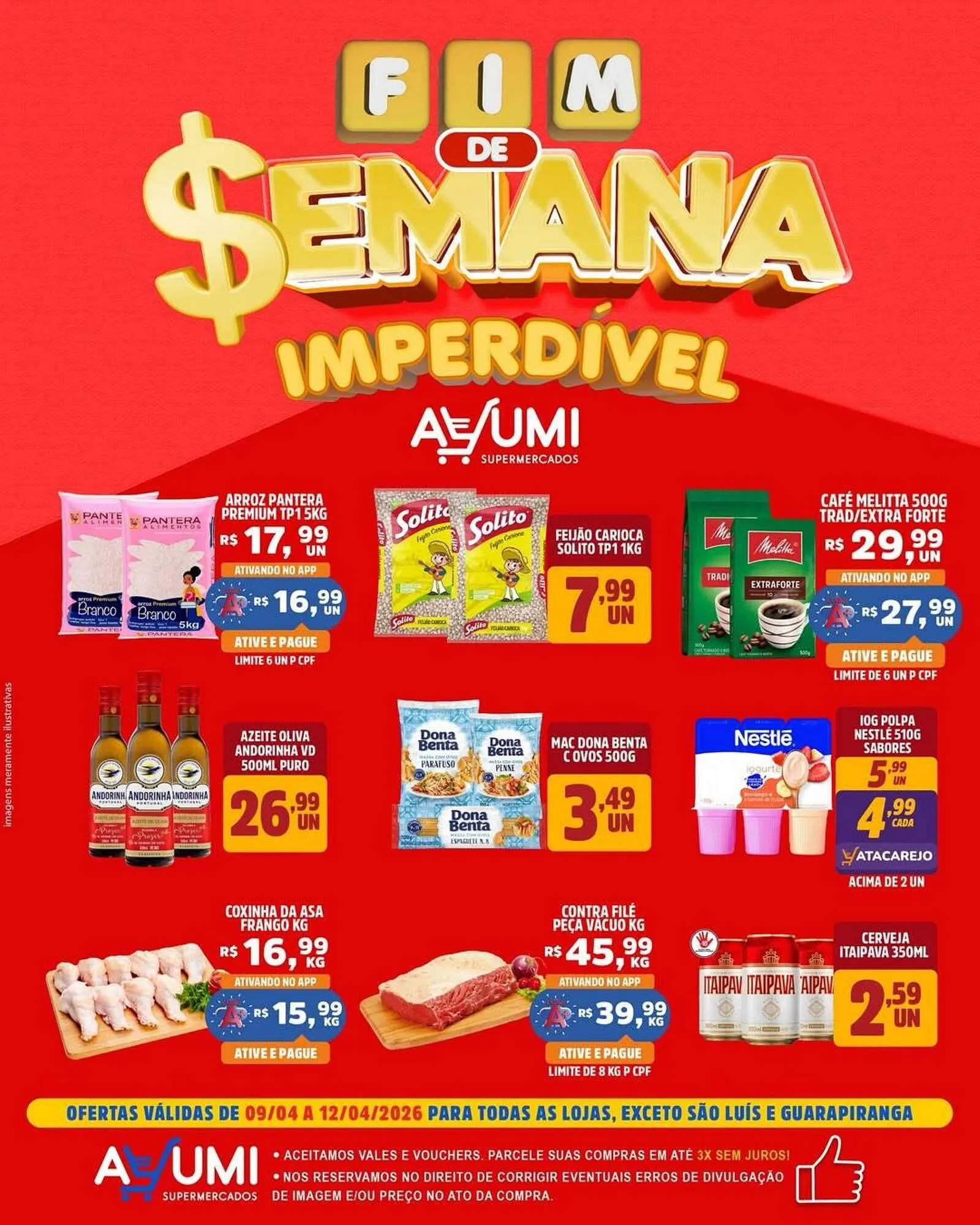 Encarte de Folheto Ayumi Supermercados 10 de abril até 12 de abril 2026 - Pagina 1