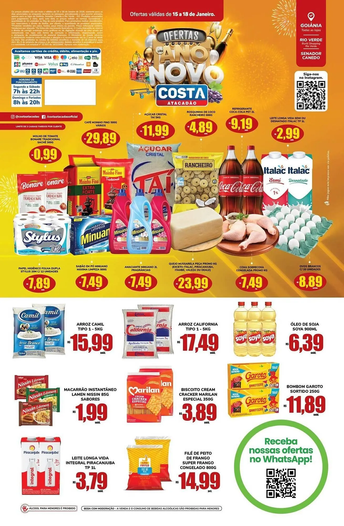 Encarte de Tabloide Costa Atacadão 15 de janeiro até 18 de janeiro 2026 - Pagina 1