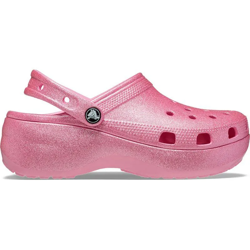 Sandália Crocs Classic Platform Glitter Clog PINK TWEED
