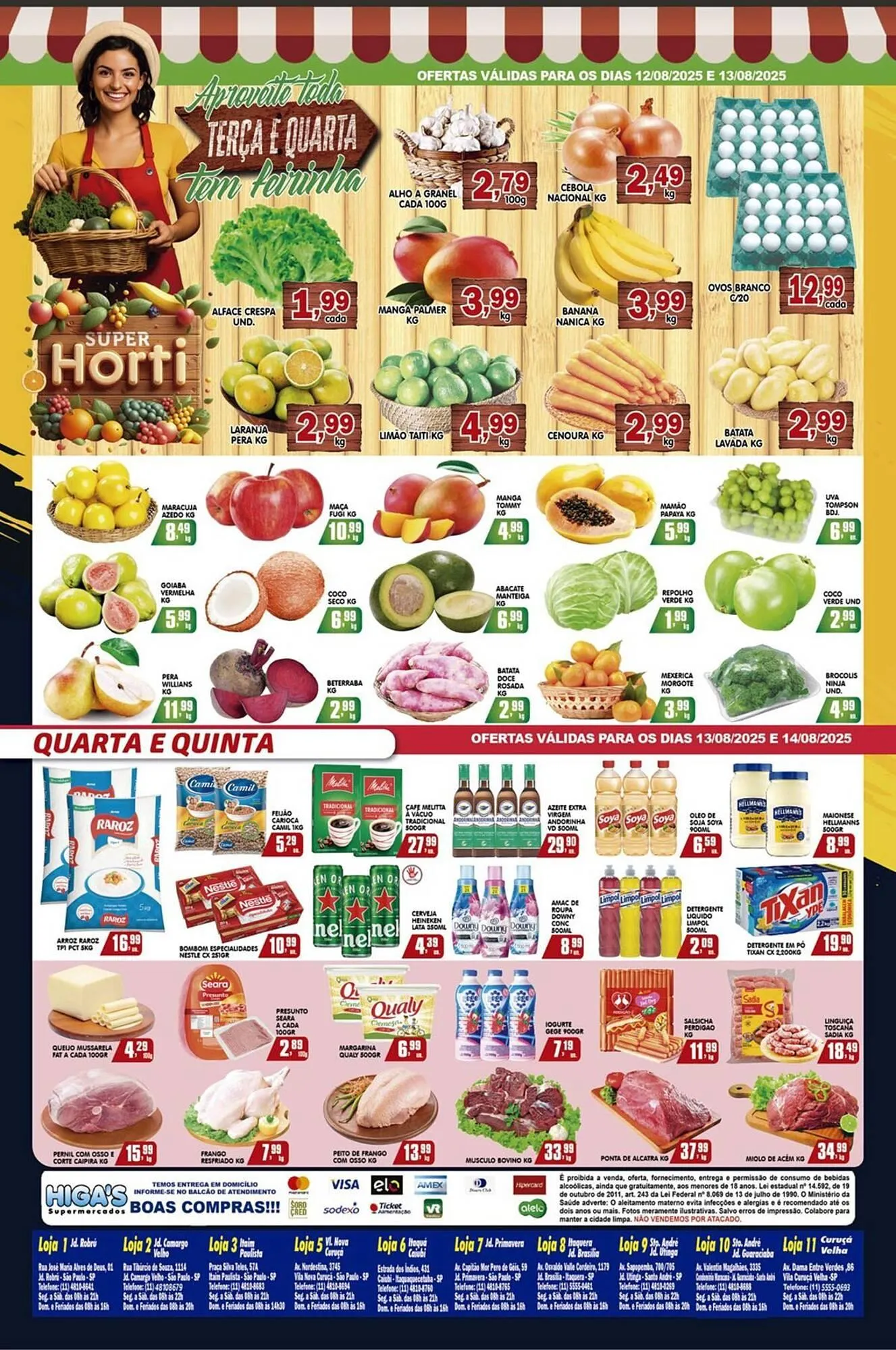 Encarte de Catálogo Higa's Supermercado 13 de agosto até 19 de agosto 2025 - Pagina 3