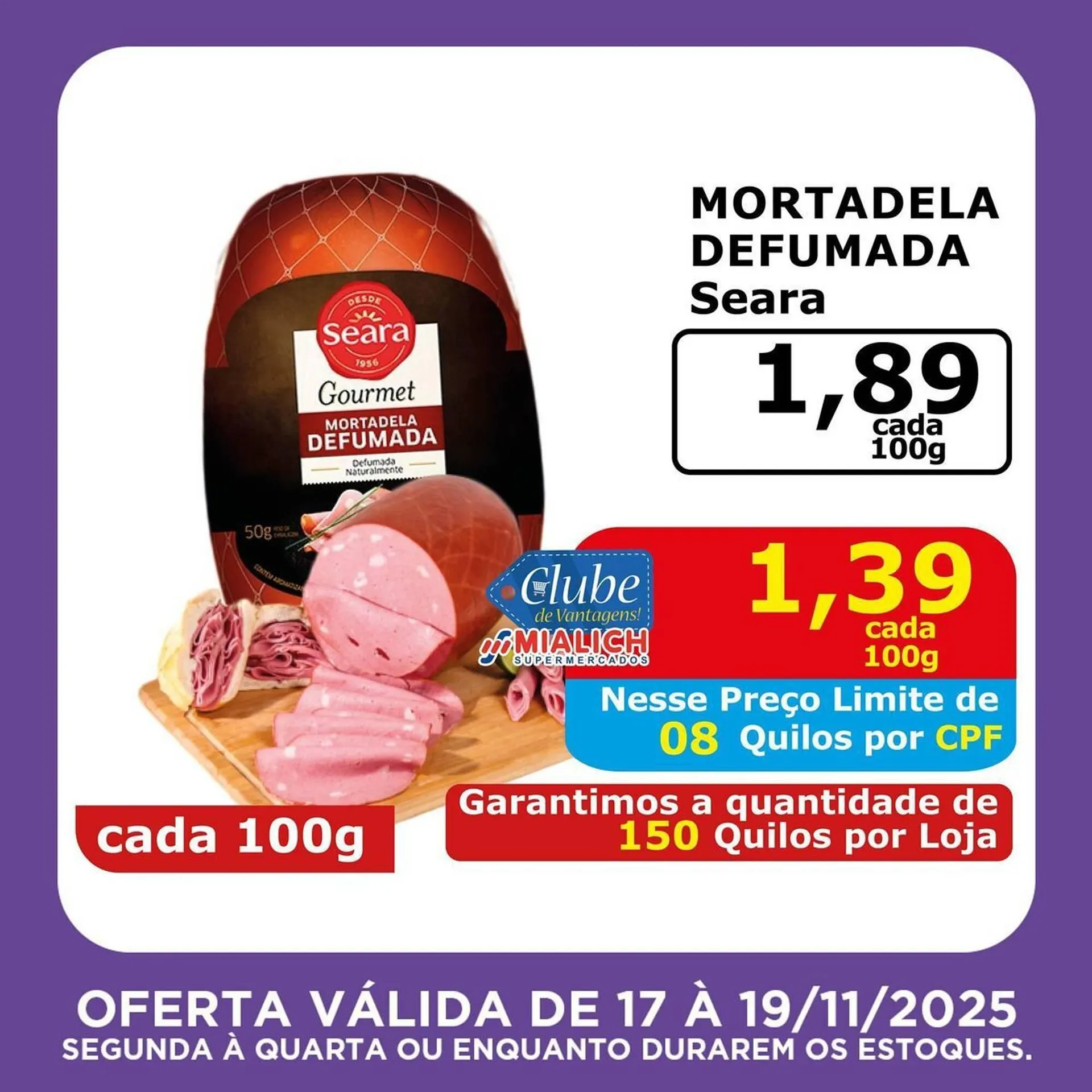 Encarte de Catálogo Mialich Supermercados 17 de novembro até 19 de novembro 2025 - Pagina 1