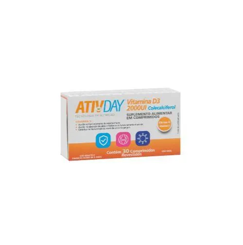 Ativday Vitamina D3 2000ui Com 30 Comprimidos