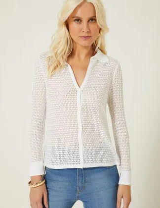 Camisa Tricot Renda