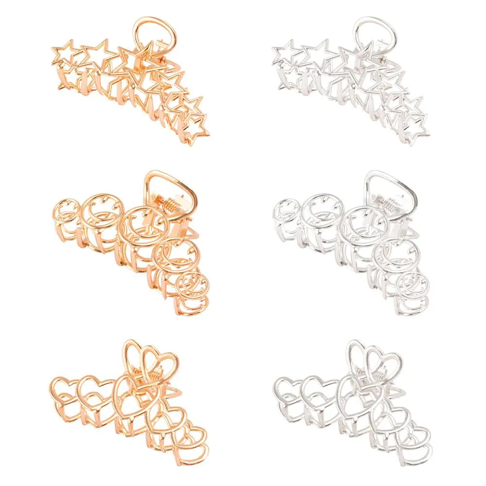 Prendedor de Cabelo Corações, Sorrisos ou Estrelas Liga de Alumínio Sortido 7cm LM2820 - honeyhome