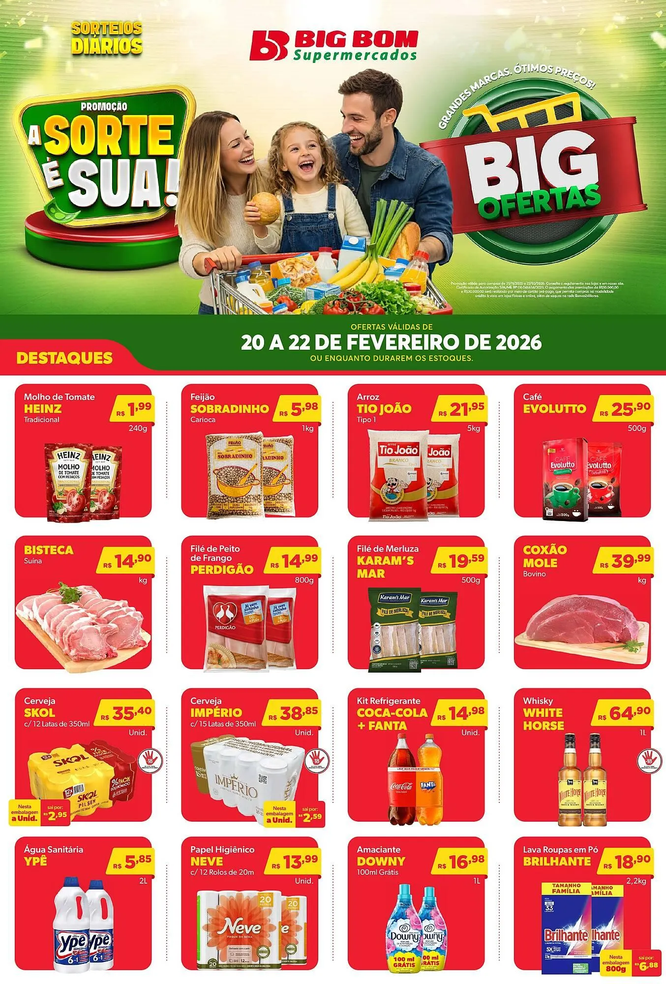 Encarte de Catálogo Big Bom Supermercados 20 de fevereiro até 22 de fevereiro 2026 - Pagina 1