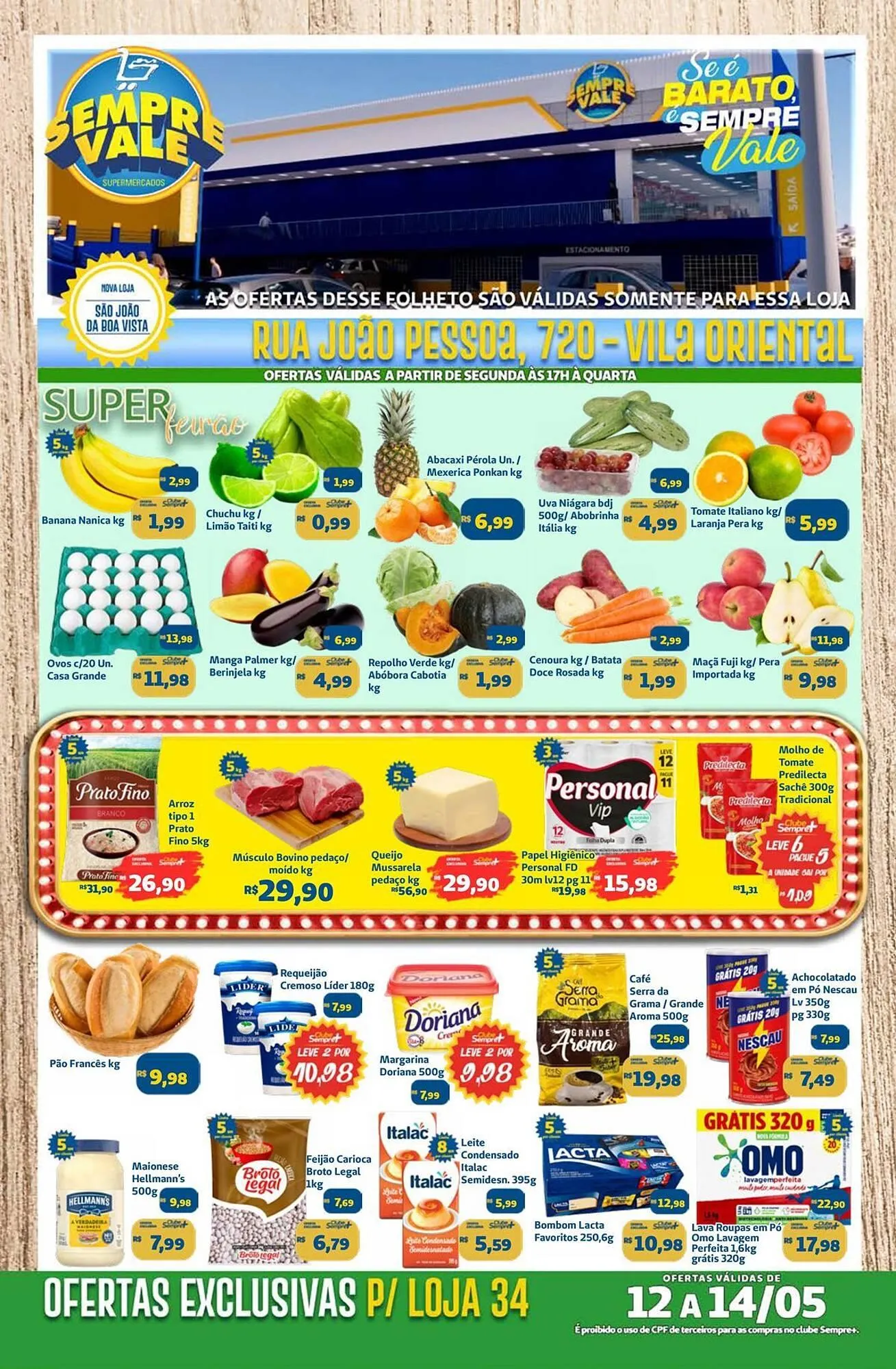 Encarte de Catálogo Sempre Vale Supermercados 12 de maio até 14 de maio 2025 - Pagina 1