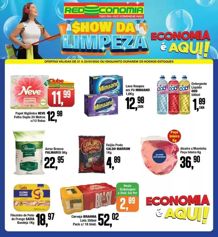 Encarte de Ofertas Rede Economia 21 de março até 23 de março 2025 - Pagina 1