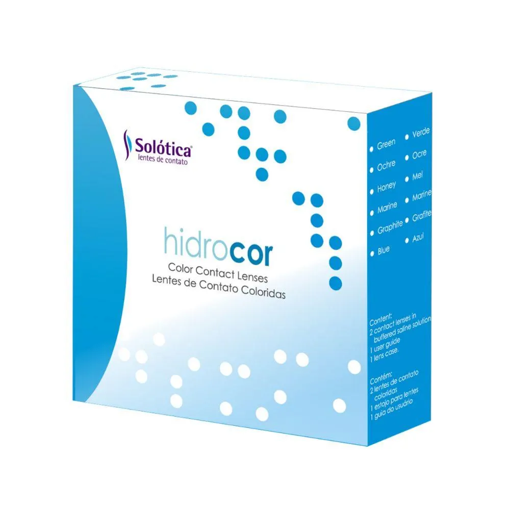 Kit de Lentes de Contato Hidrocor Anual Cor Grafite 1 Par
