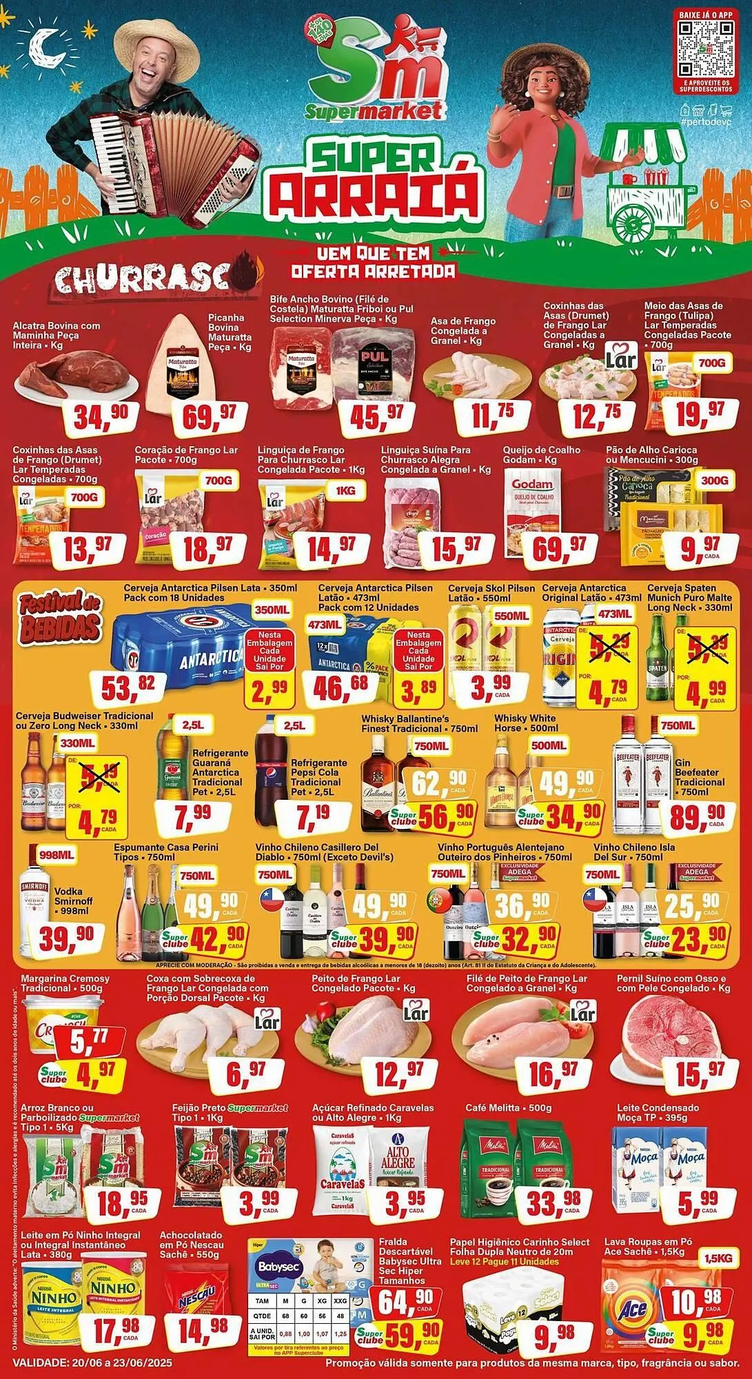 Encarte de Catálogo Rede Supermarket 20 de junho até 23 de junho 2025 - Pagina 1