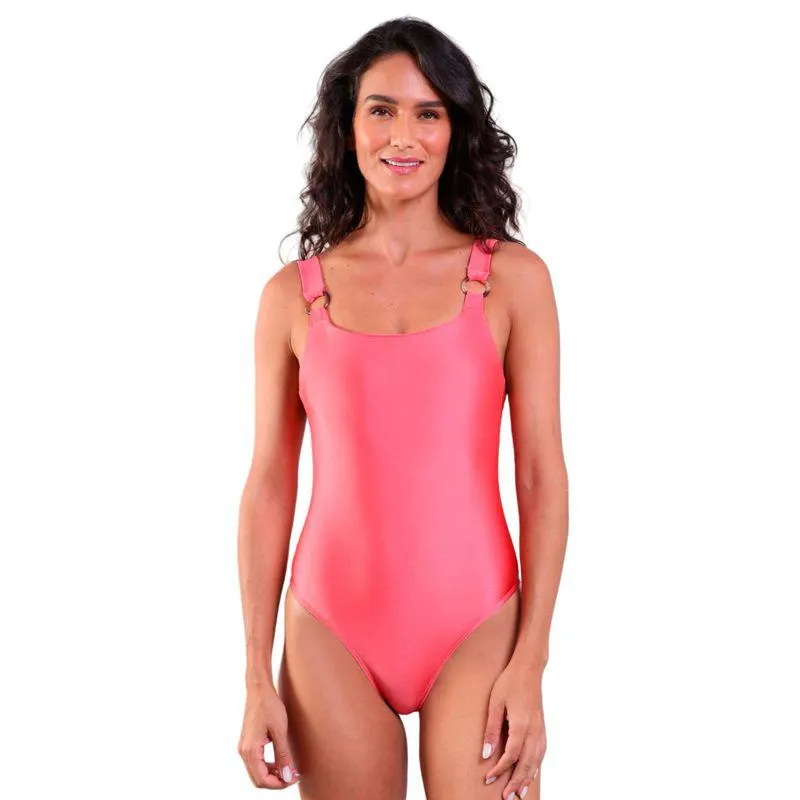Maiô Com Bojo Removível Detalhe Nas Alças Trilobal Pimenta Rosa