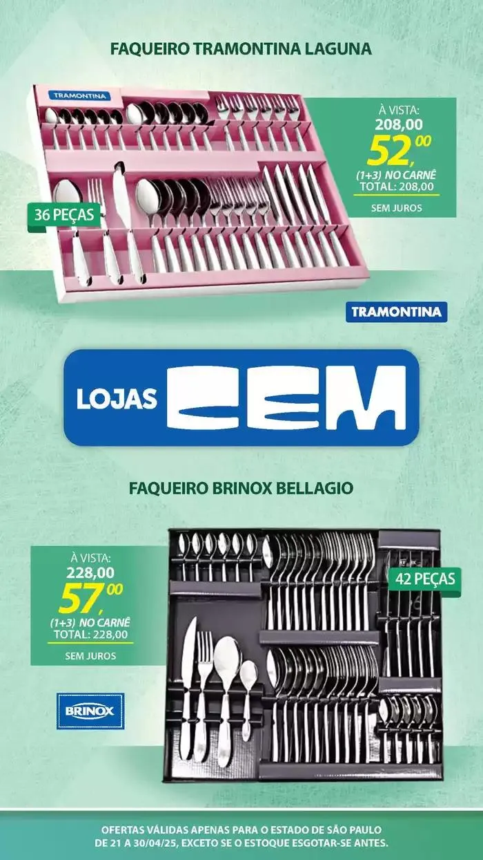 Encarte de Encarte Lojas Cem 18 de abril até 30 de abril 2025 - Pagina 67