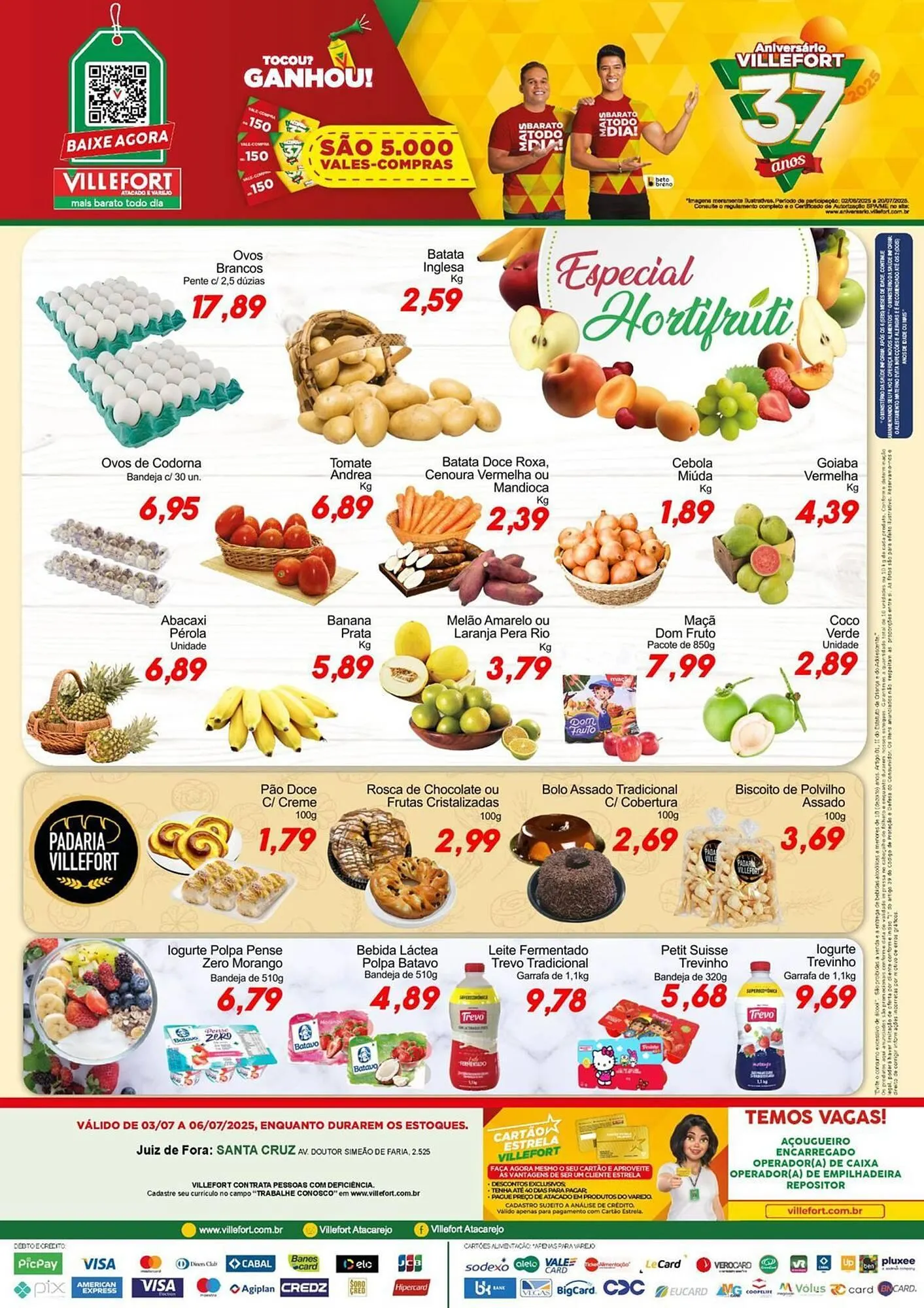 Encarte de Catálogo Villefort Atacadista 3 de julho até 6 de julho 2025 - Pagina 1
