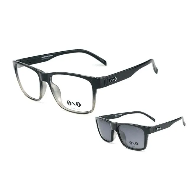 Óculos Clipon Ono, Meaípe, modelo ON0031CP, cor preto degradê, tamanho 56