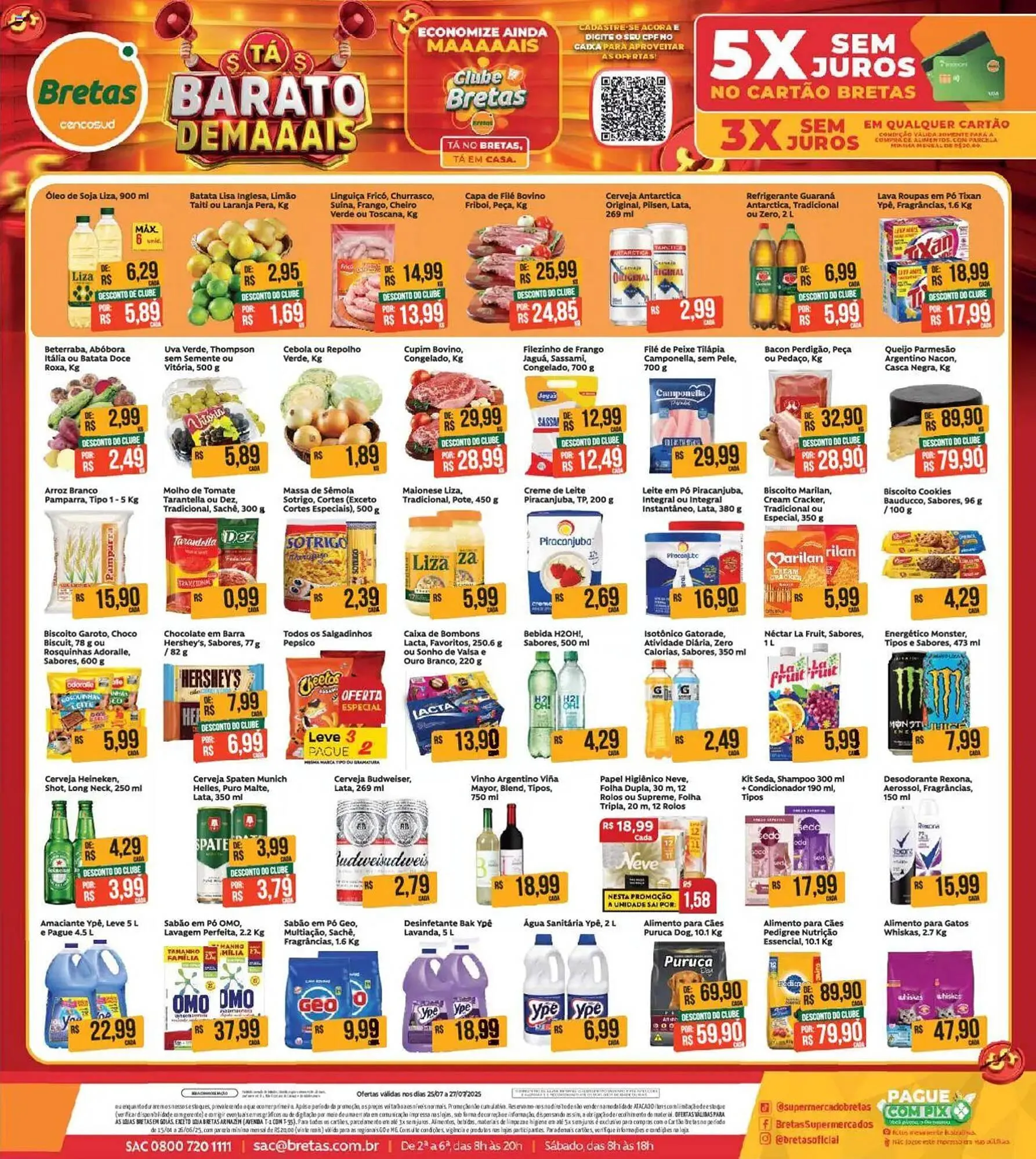 Encarte de Catálogo Supermercados Bretas 25 de julho até 28 de julho 2025 - Pagina 1