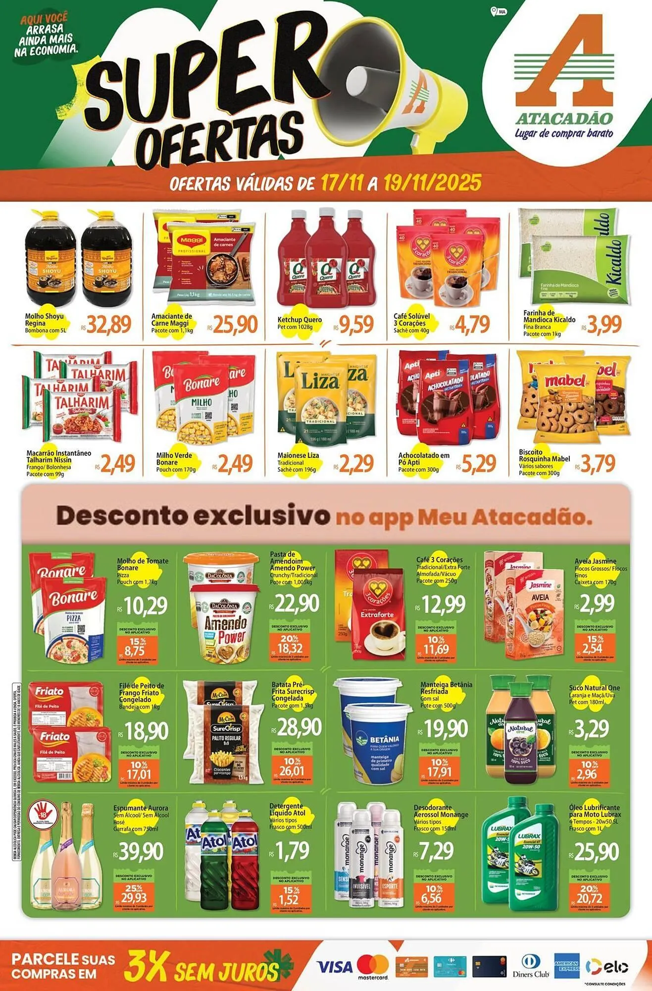Encarte de Folheto Atacadão 17 de novembro até 19 de novembro 2025 - Pagina 1