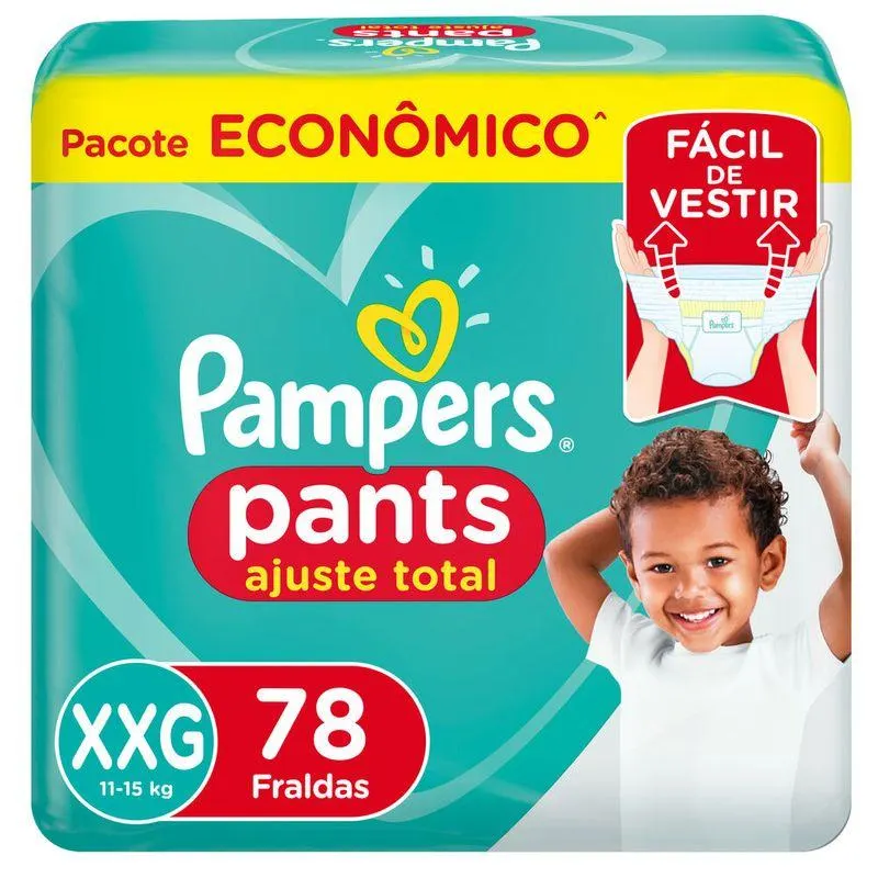 Fraldas Descartáveis Pampers Pants Ajuste Total Fralda Tamanho Xxg 78 Unidades