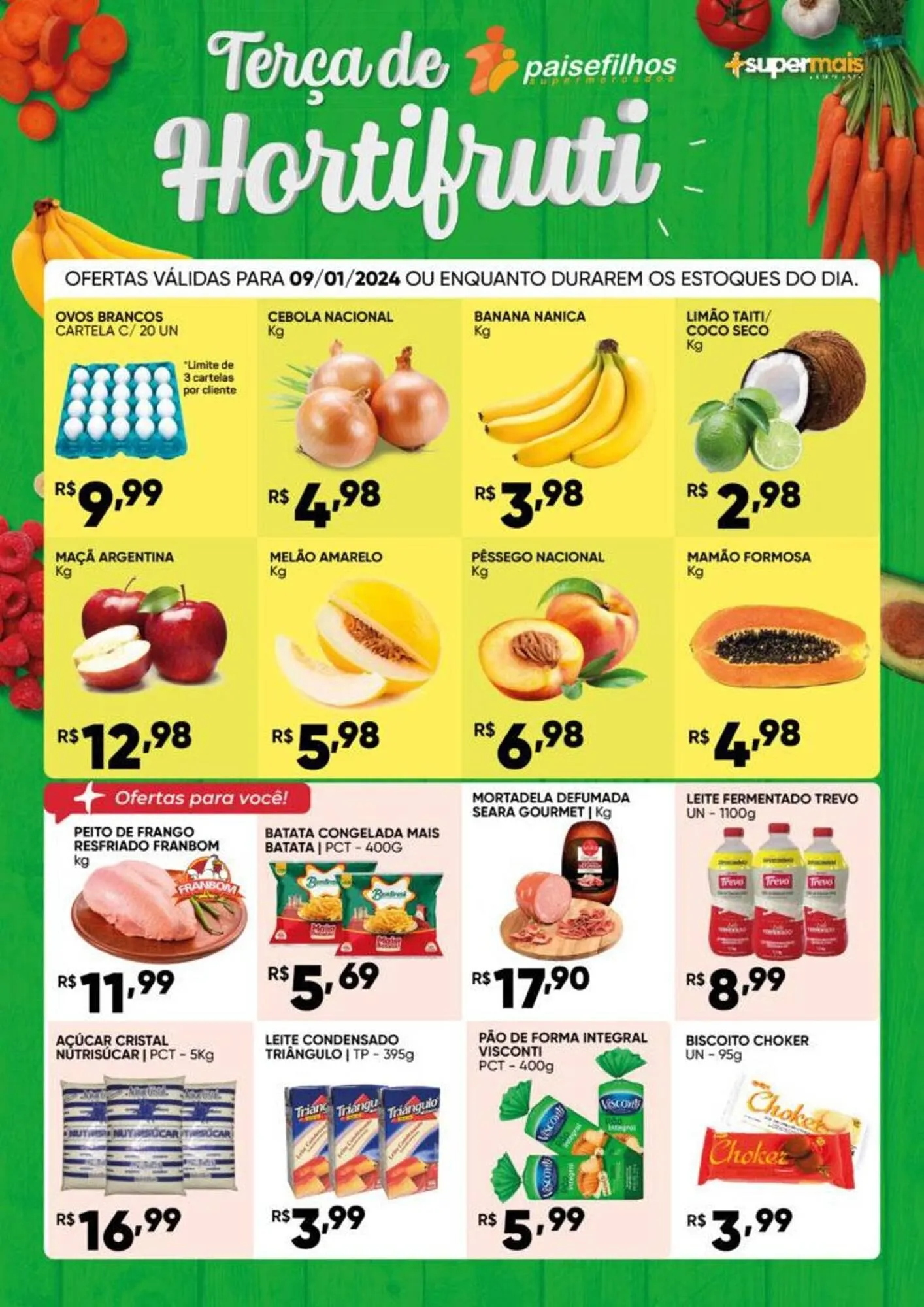 Encarte de Catálogo Pais e Filhos Supermercados 9 de janeiro até 9 de janeiro 2024 - Pagina 1