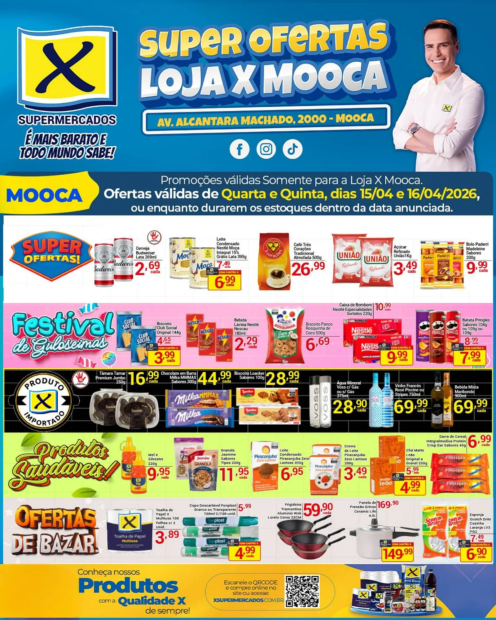 Encarte de Folheto X Supermercados 15 de abril até 16 de abril 2026 - Pagina 1