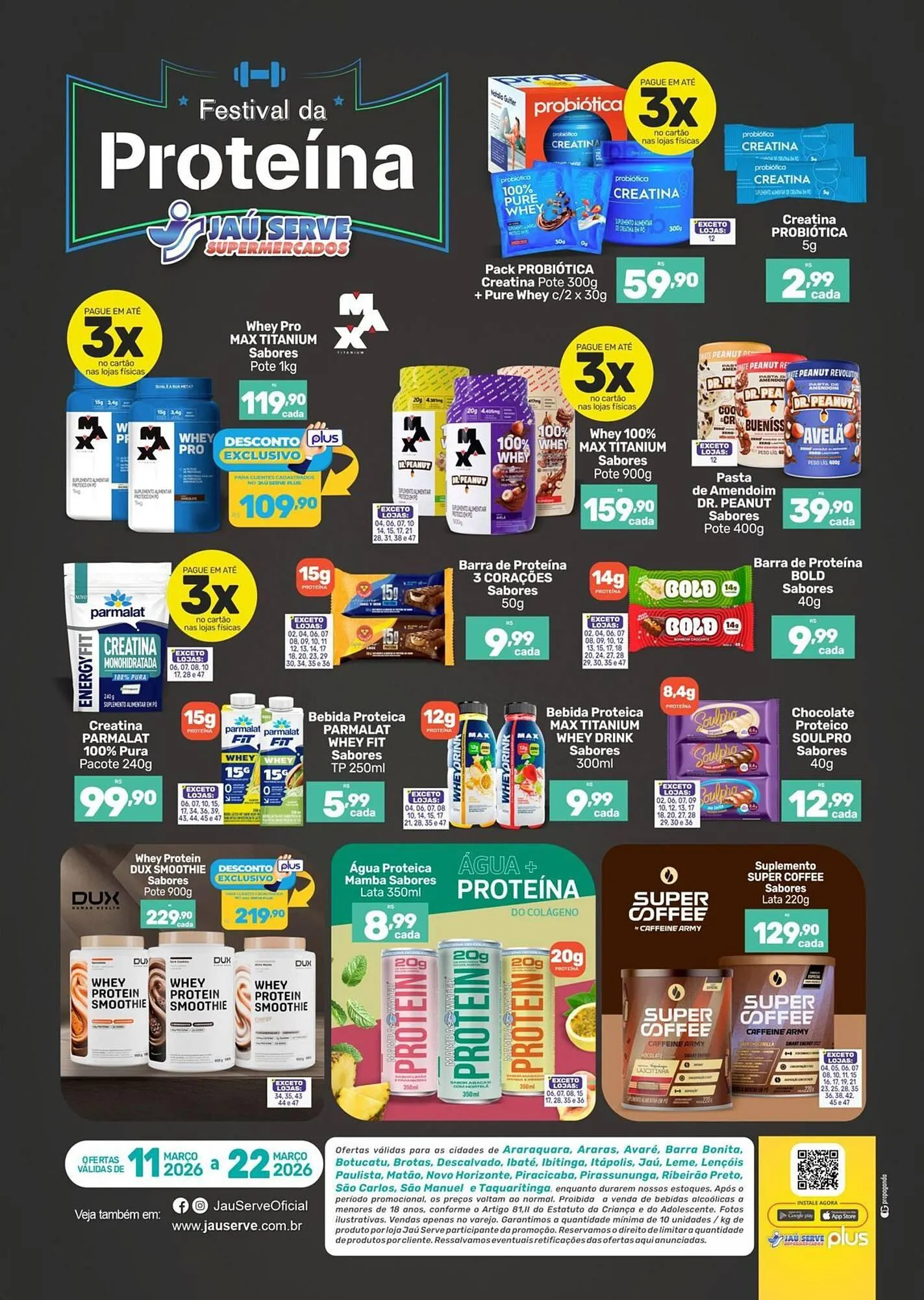 Encarte de Catálogo Supermercados Jau Serve 12 de março até 22 de março 2026 - Pagina 1