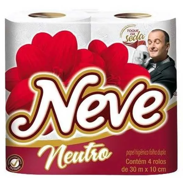 Papel Higiênico Folha Dupla 30m Branco PT 4 RL Neve