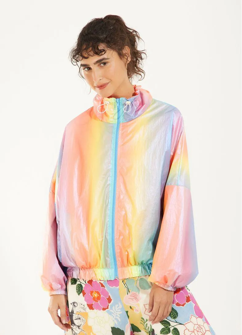 Casaco corta vento nylon multicolor