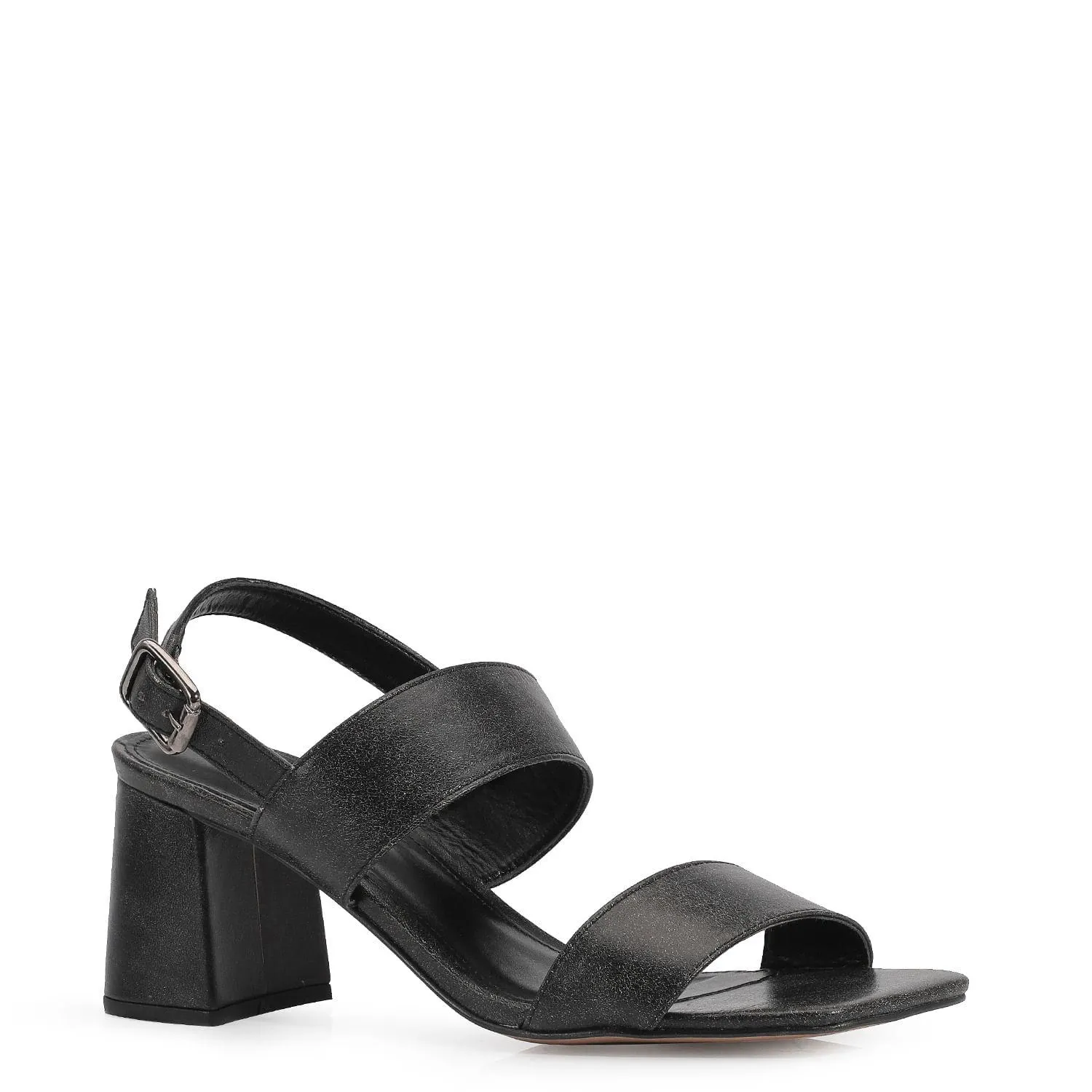 Sandália Couro Estonado Preto