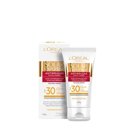 Protetor Solar Facial L'Oréal Paris FPS30 Antirrugas 40g