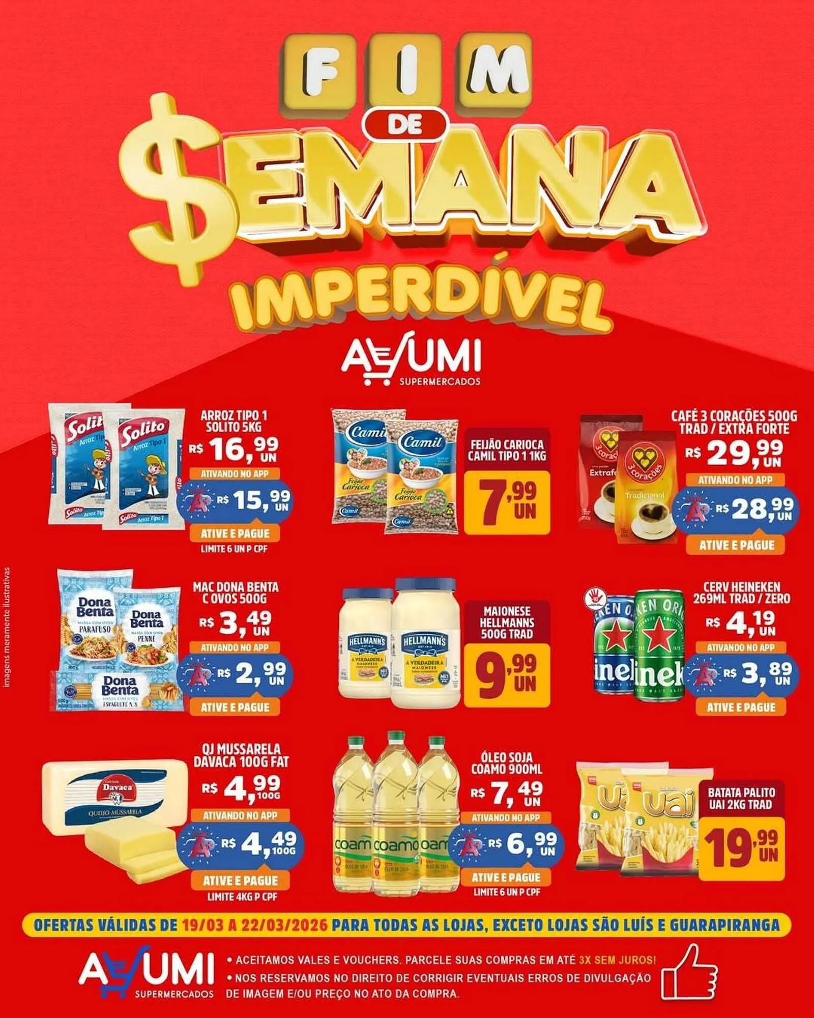 Encarte de Folheto Ayumi Supermercados 19 de março até 22 de março 2026 - Pagina 1