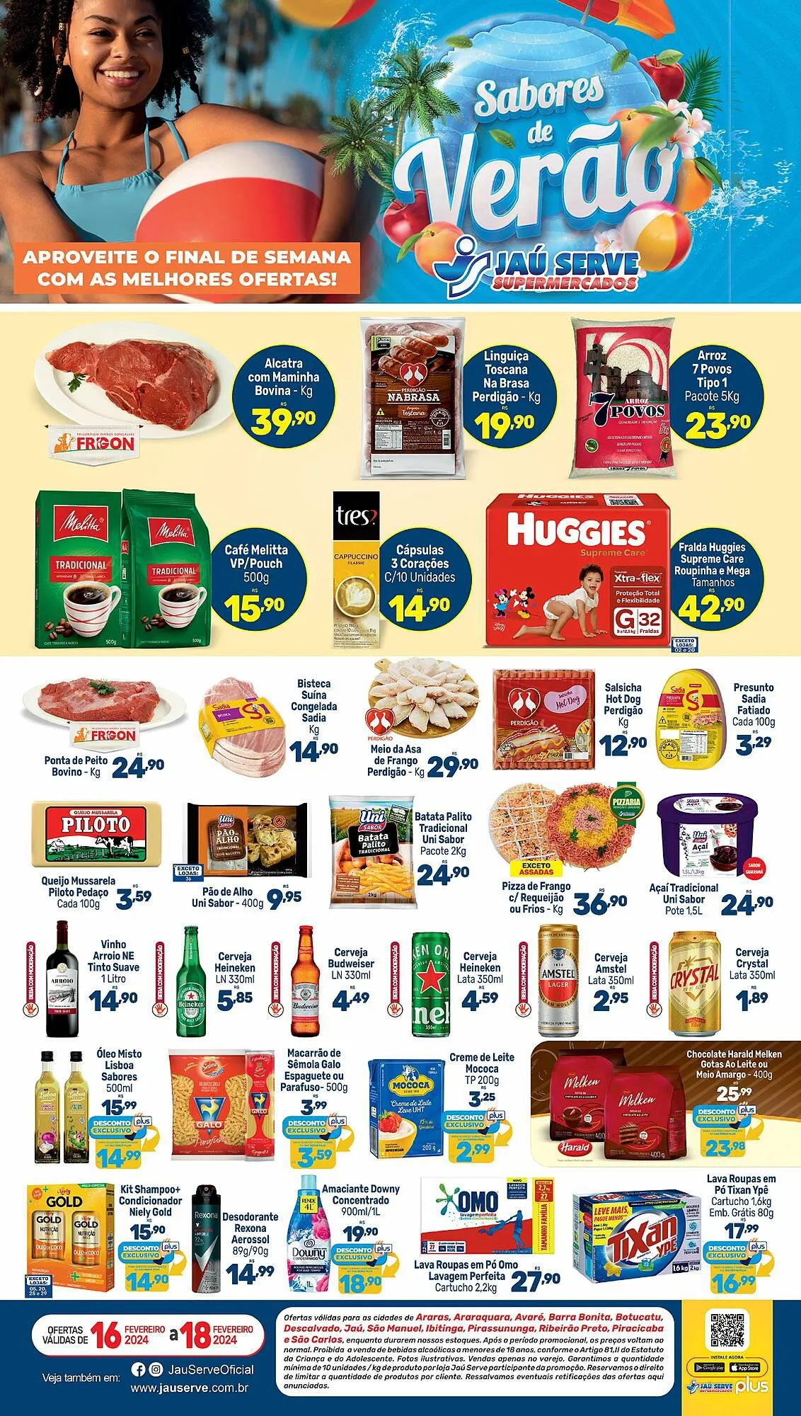 Encarte de Catálogo Supermercados Jau Serve 16 de fevereiro até 18 de fevereiro 2024 - Pagina 1