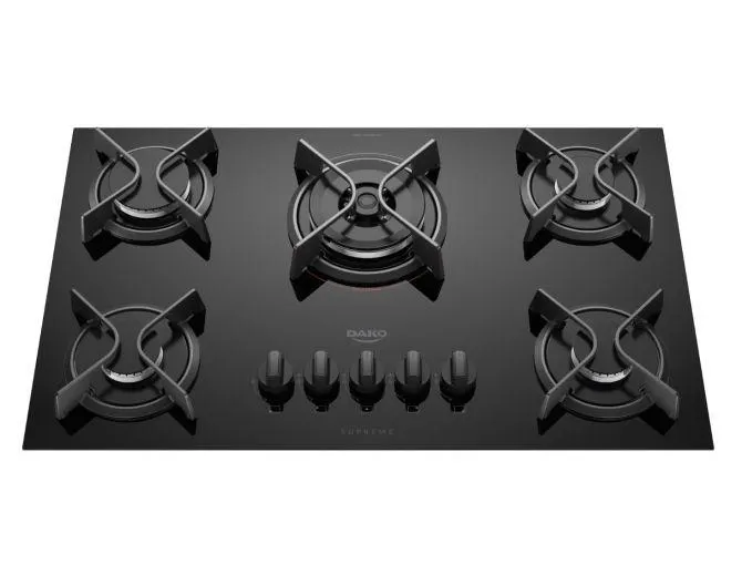 Cooktop Atlas Dako Supreme - 5 Bocas, Tripla Chama - Preto