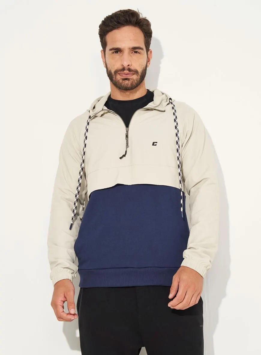 Blusão Detalhe Moletom Bicolor