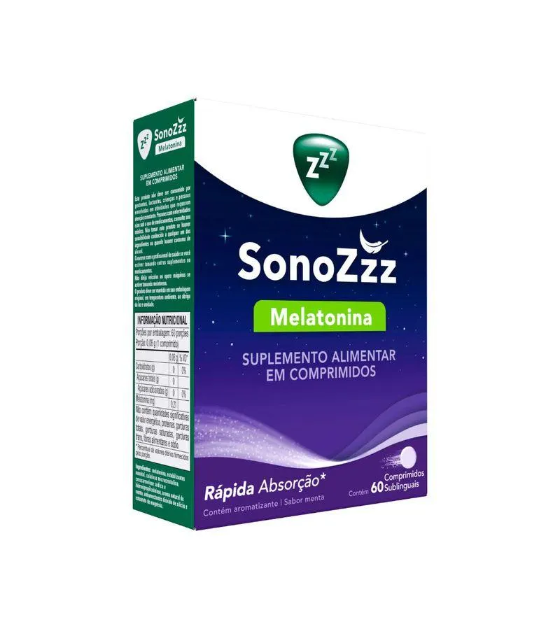 Sonozzz Melatonina Sono Com 60 Comprimidos Sublinguais Menta