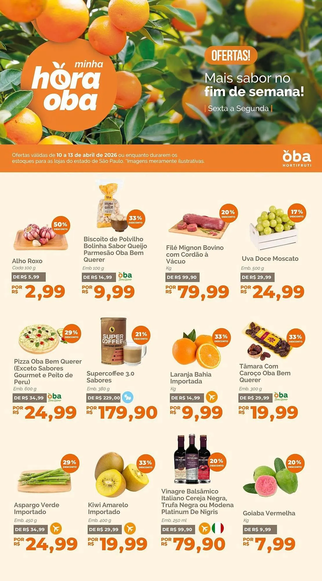 Encarte de Folheto Oba Hortifruti 10 de abril até 13 de abril 2026 - Pagina 1