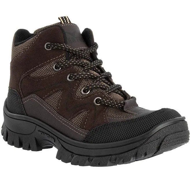 Bota Trekking Infantil Vertus Mountain Recortes Camurça Marrom