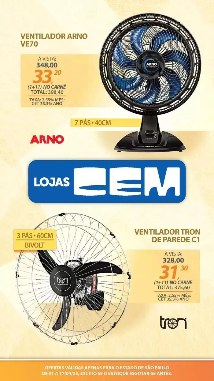 Encarte de Encarte Lojas Cem 3 de abril até 17 de abril 2025 - Pagina 122