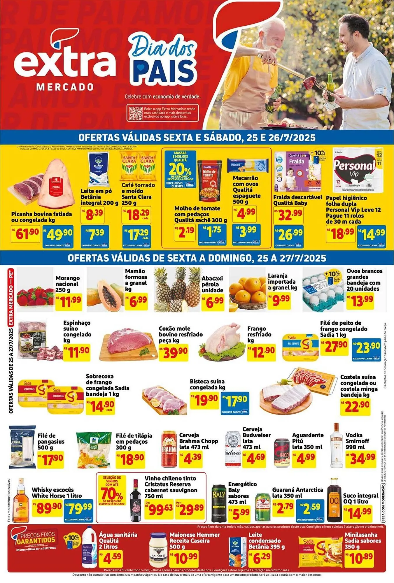 Encarte de Catálogo Mercado Extra 25 de julho até 27 de julho 2025 - Pagina 1