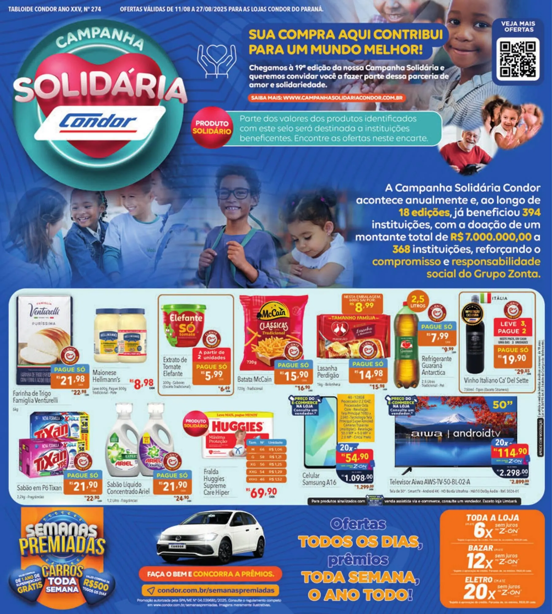 Encarte de Catálogo Supermercados Condor 11 de agosto até 29 de agosto 2025 - Pagina 1