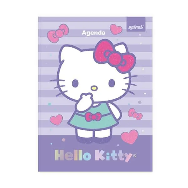Agenda escolar permanente, Hello Kitty, 114 folhas, 2635310, Spiral Hki - PT 1 UN