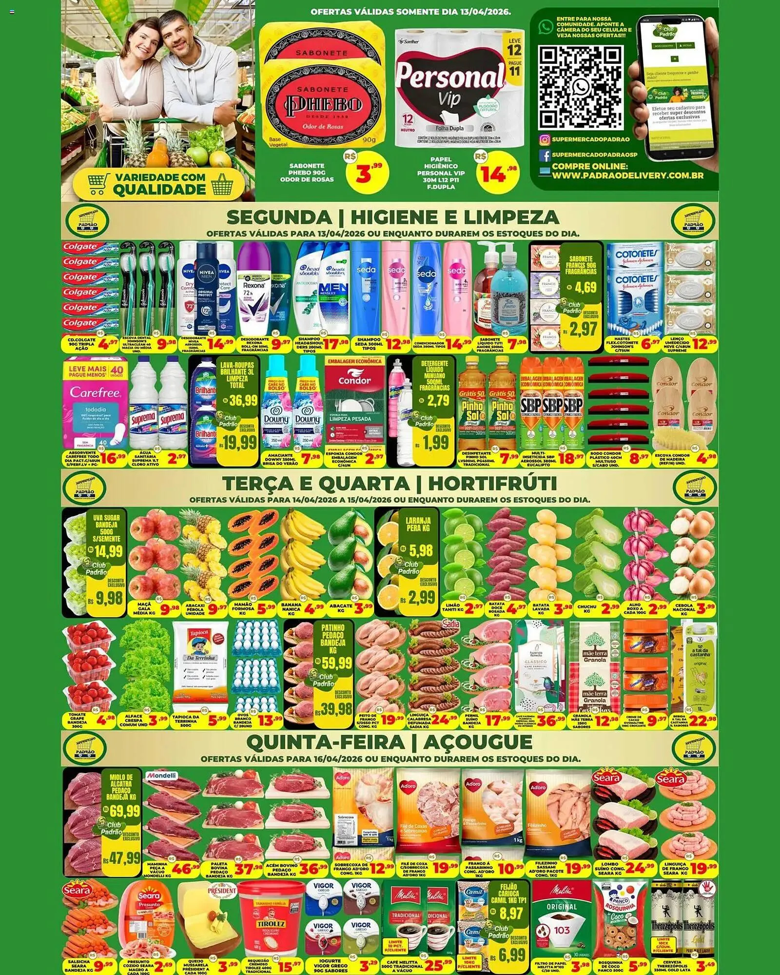 Encarte de Folheto Supermercado Padrão 13 de abril até 17 de abril 2026 - Pagina 1