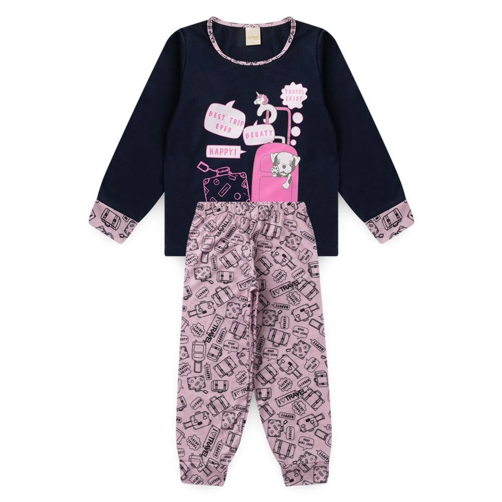 Pijama Menina Longo Travel