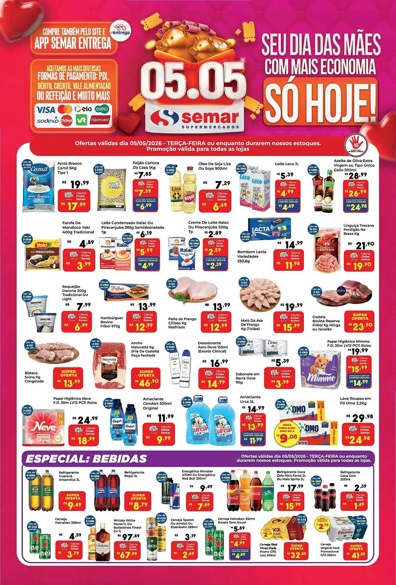 Encarte de Folheto Semar Supermercado 5 de maio até 6 de maio 2026 - Pagina 1